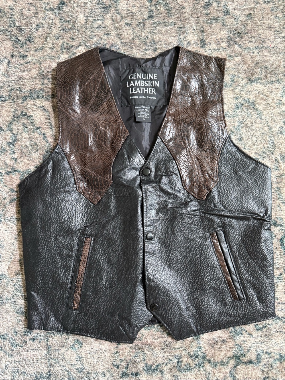 Men’s Two-Tone Vest - Brown/Black